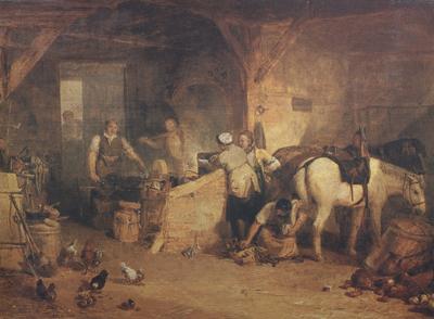 Joseph Mallord William Turner A country blacksmith disputing upon the price of iron,and the price charged to the butcher for shoeing his pony (mk310 oil painting image